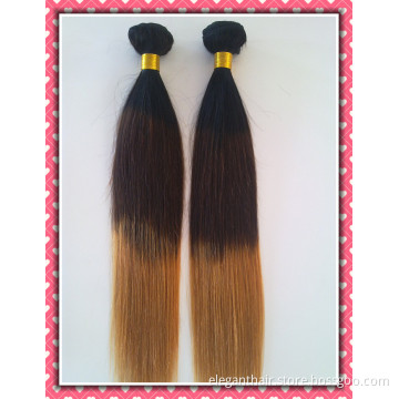 High Quality Human Hair Weave Three Tone Color Natural Straight20" Unprocessed Virgin Brazilian Hair Extension